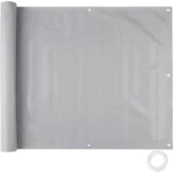 Tectake - Balkondoek Balkonreling - Grijs - Hoogte 75cm Lengte 6m -tuinmeubelen 1000086070 0100