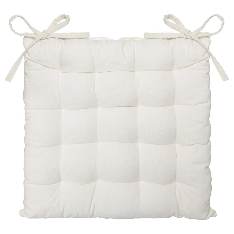 Atmosphera Stoelkussen - Wit - Katoen - 38 X 6 Cm - Zitkussen 3 Atmosphera Stoelkussen - Wit - Katoen - 38 X 6 Cm - Zitkussen