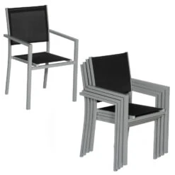 Happy Garden Buitenstoelen - Zwart - Aluminium -tuinmeubelen 1000092428 0103