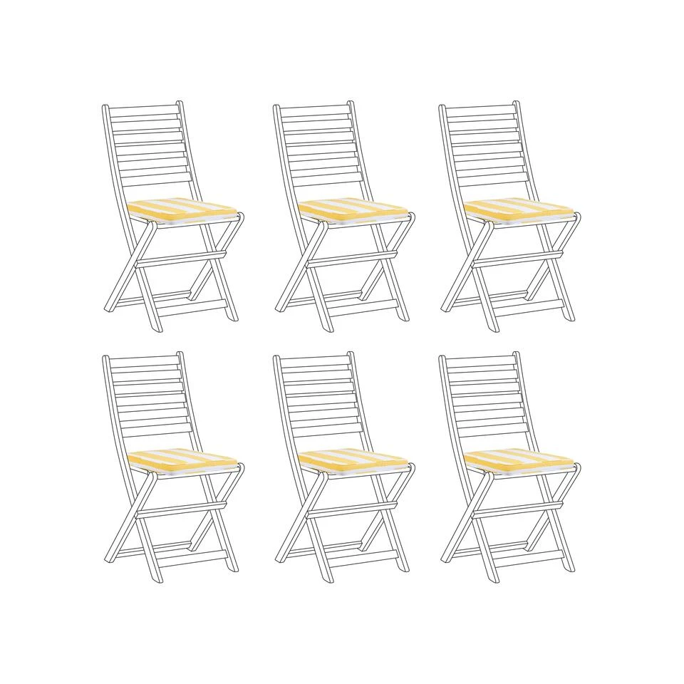 Beliani Zitkussen TOLVE - Geel Polyester 3 Beliani Zitkussen TOLVE - Geel Polyester