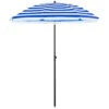ACAZA Stok Parasol - 160 Cm Diameter - Met Draagtas - Blauw Gestreept -tuinmeubelen 1000095606