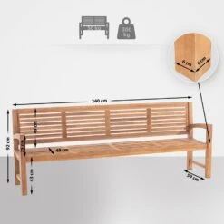 CLP Teakbank Halden 240 Cm -tuinmeubelen 1000095887 0101