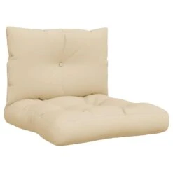 VidaXL Bankkussens Pallet 2 St Stof Crèmekleurig
