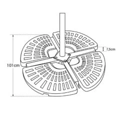 Happy Garden Zonneschermstandaards SAINT MALO - Zwart - Plastic -tuinmeubelen 1000097770 0103