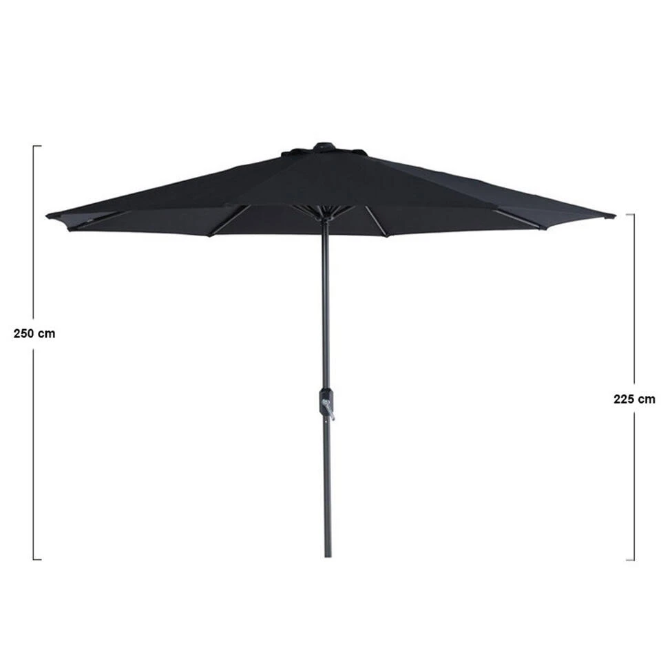 Garden Impressions Lotus Parasol Ø300 Cm - Zwart 4 Garden Impressions Lotus Parasol Ø300 Cm - Zwart - Afbeelding 2
