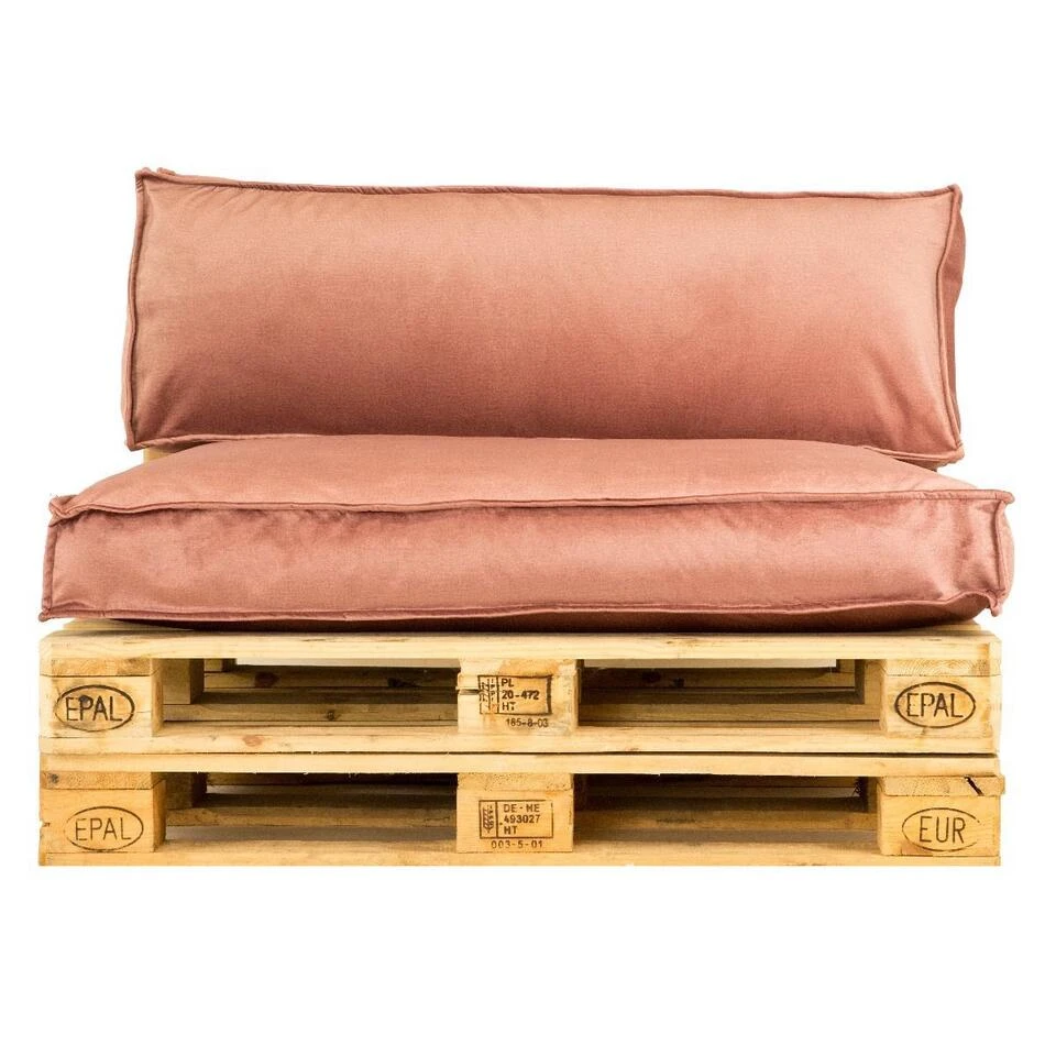 2L Home & Garden Palletkussenset Velvet Oud Roze - 2 Pièces 3 2L Home & Garden Palletkussenset Velvet Oud Roze - 2 Pièces