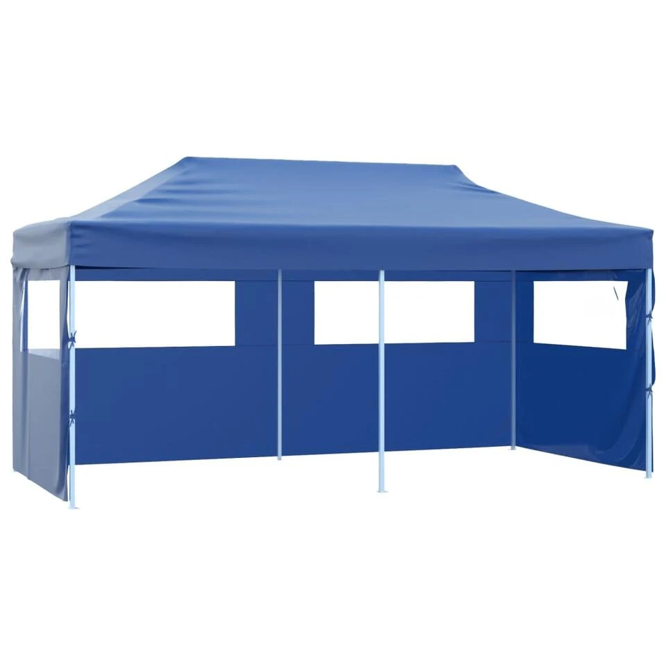 VidaXL Partytent Pop-up Inklapbaar 3x6 M Blauw 3 VidaXL Partytent Pop-up Inklapbaar 3x6 M Blauw