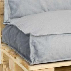 2L Home & Garden Palletkussen Velvet Lichtgrijs - 120 X 80cm -tuinmeubelen 1408198337 0102