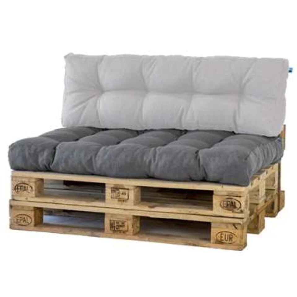 2L Home & Garden Palletkussen Metro Grijs - 120 X 80cm 4 2L Home & Garden Palletkussen Metro Grijs - 120 X 80cm - Afbeelding 2