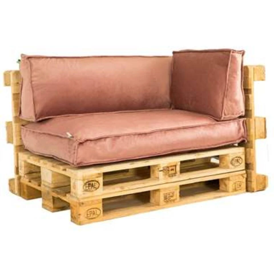 2L Home & Garden Palletkussen Velvet Oud Roze - 60 X 40cm 3 2L Home & Garden Palletkussen Velvet Oud Roze - 60 X 40cm