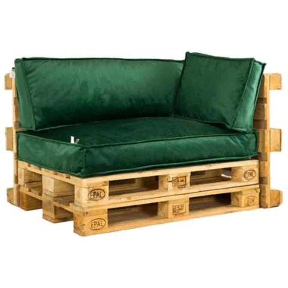 2L Home & Garden Palletkussen Velvet Donkergroen - 60 X 40cm 3 2L Home & Garden Palletkussen Velvet Donkergroen - 60 X 40cm