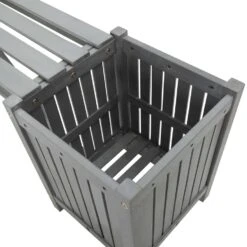 VidaXL Tuinbank Met 2 Plantenbakken 150 Cm Massief Acaciahout Grijs -tuinmeubelen 36964584607f4916a94c82b7d5b1a1ff