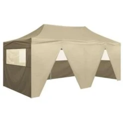 VidaXL Partytent Met 4 Zijwanden Inklapbaar 3x6 M Staal Crème -tuinmeubelen 3b252f8e77bb4256aff7ed5ff7ad3bc9