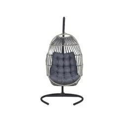 Beliani Hangstoel SESIA - Grijs Polyester, Pe Rotan 9 Beliani Hangstoel SESIA - Grijs Polyester, Pe Rotan -tuinmeubelen 4ec4e740c85e4b768d5972423f26bdbc