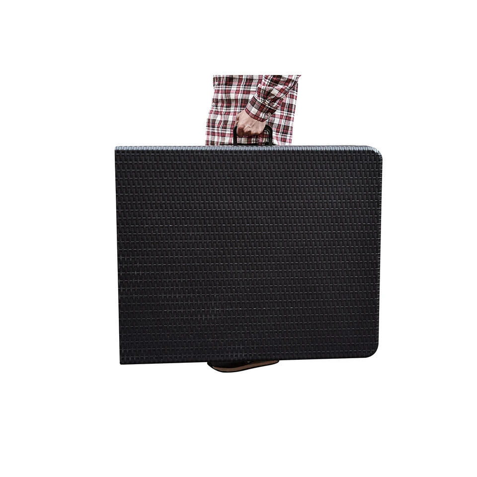 ERRO Vouwtafel - Wickerlook - 180x74cm - Zwart 6 ERRO Vouwtafel - Wickerlook - 180x74cm - Zwart - Afbeelding 4