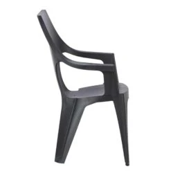 Keter - Stapelstoel Dante Hoge Rug - Donkergrijs - 89x57x57 Cm -tuinmeubelen 50100437 8000
