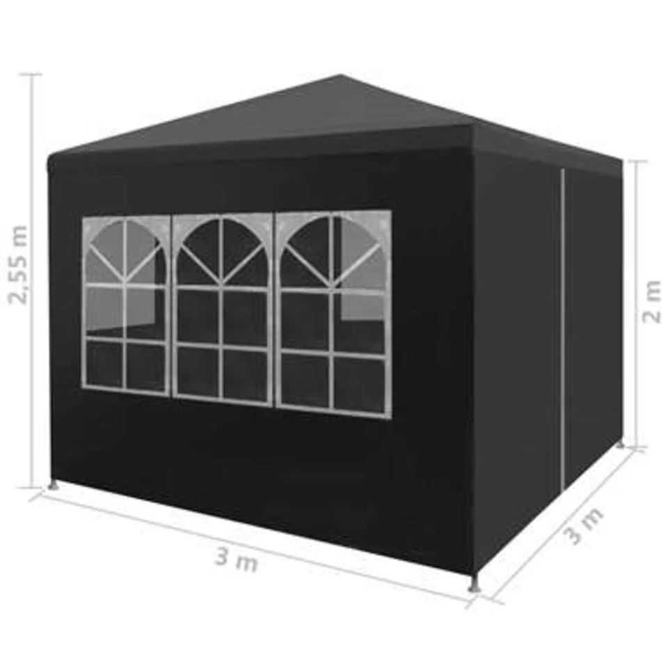 VidaXL Partytent 3x3 M Antracietkleurig 5 VidaXL Partytent 3x3 M Antracietkleurig - Afbeelding 3