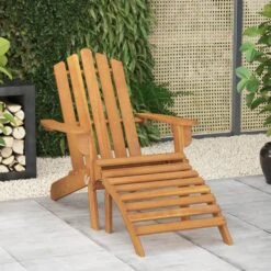 VidaXL Adirondack Tuinstoel Met Voetensteun Massief Acaciahout -tuinmeubelen 5742d6b1be1944c692f25515a71e93e1