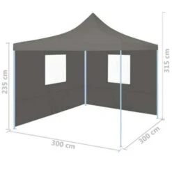 VidaXL Vouwtent Pop-up Met 2 Zijwanden 3x3 M Antraciet -tuinmeubelen 5746981162304dac897c2ce90c2be3ae