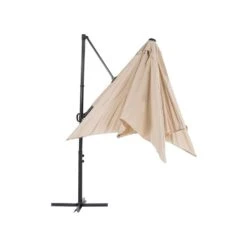 Beliani Cantilever Parasol MONZA II - Beige Polyester -tuinmeubelen 5f36604245744f8a8ad30045ed1895c0