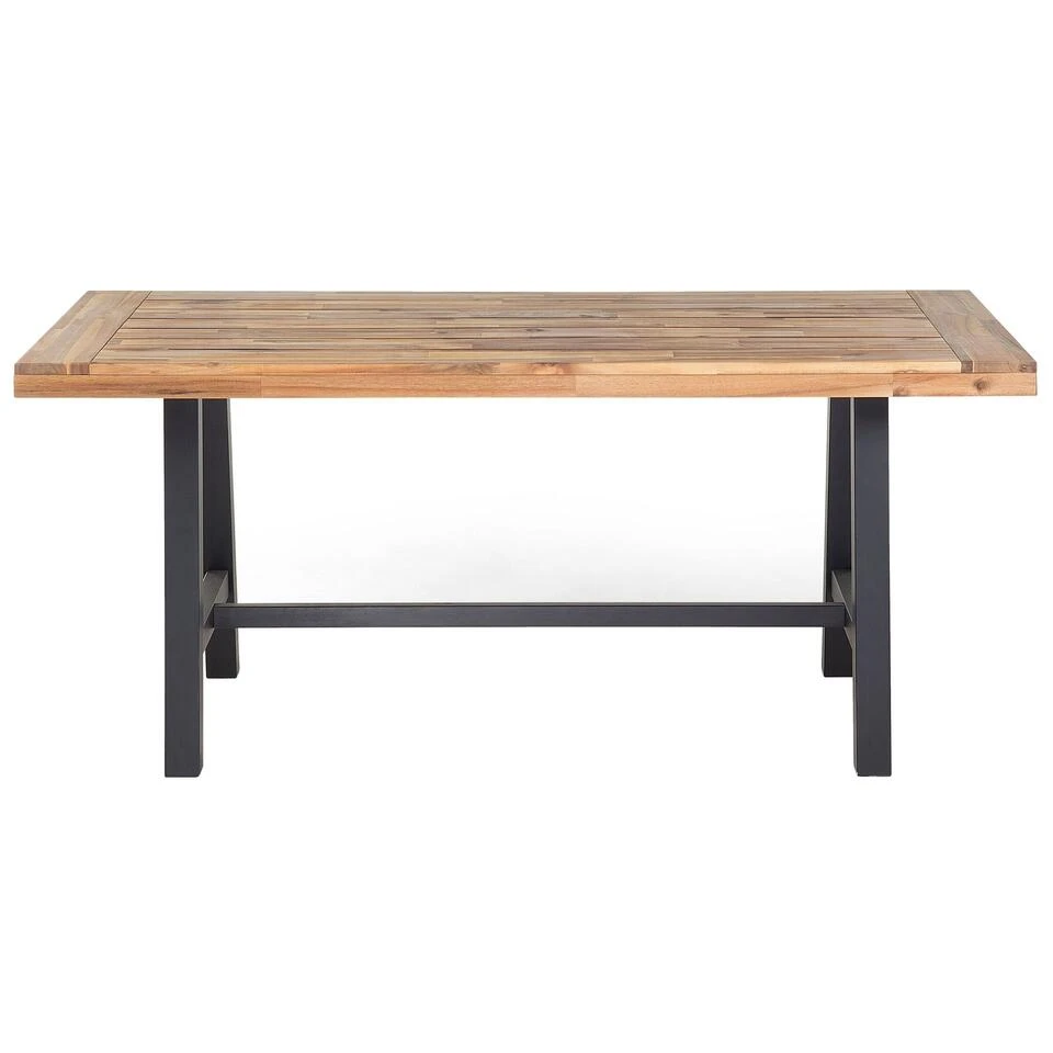 Beliani Eettafel SCANIA - Lichte Houtkleur Acaciahout 6 Beliani Eettafel SCANIA - Lichte Houtkleur Acaciahout - Afbeelding 4