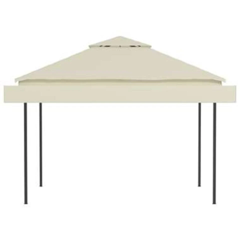 VidaXL Prieel Met Uitschuifbare Daken 180 G/m² 3x3x2,75 M Crème 6 VidaXL Prieel Met Uitschuifbare Daken 180 G/m² 3x3x2,75 M Crème - Afbeelding 4