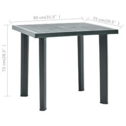 VidaXL Tuintafel 80x75x72 Cm Kunststof Groen -tuinmeubelen 70cd12606f6c4ce79316e9ee540fa2a6