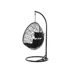 Beliani Hangstoel ALATRI - Zwart Pe Rotan -tuinmeubelen 740930f9a7a5469cb5aed455cdeff53d