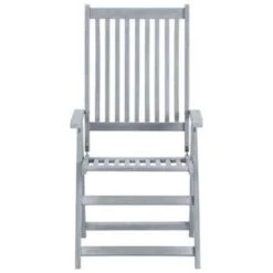 VidaXL Tuinstoelen 2 St Verstelbaar Massief Acaciahout Grijs -tuinmeubelen 74672dc1b00d4da6bbfccdd712eb0f00