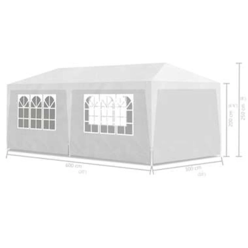 VidaXL Partytent 3x6 M Wit 6 VidaXL Partytent 3x6 M Wit - Afbeelding 4