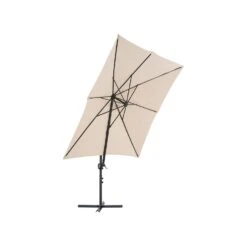 Beliani Cantilever Parasol MONZA II - Beige Polyester -tuinmeubelen 819bead96d6842478bbdb5a7b7b0592e