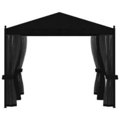 VidaXL Prieel Met Horren 3x4 M Staal Antraciet 9 VidaXL Prieel Met Horren 3x4 M Staal Antraciet -tuinmeubelen 83f16fd131c6474caa828869e89042c4