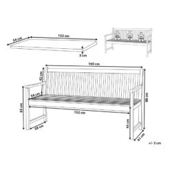 Beliani Tuinbank VIVARA - Lichte Houtkleur Fsc® Gecertificeerd Acaciahout -tuinmeubelen 903225185a0049b68586d72c5ff45399