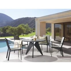 Beliani Tuinstoel BUSSETO - Zwart Aluminium 7 Beliani Tuinstoel BUSSETO - Zwart Aluminium -tuinmeubelen 9775a4cb82c3426099b62b14f6ed7cd9