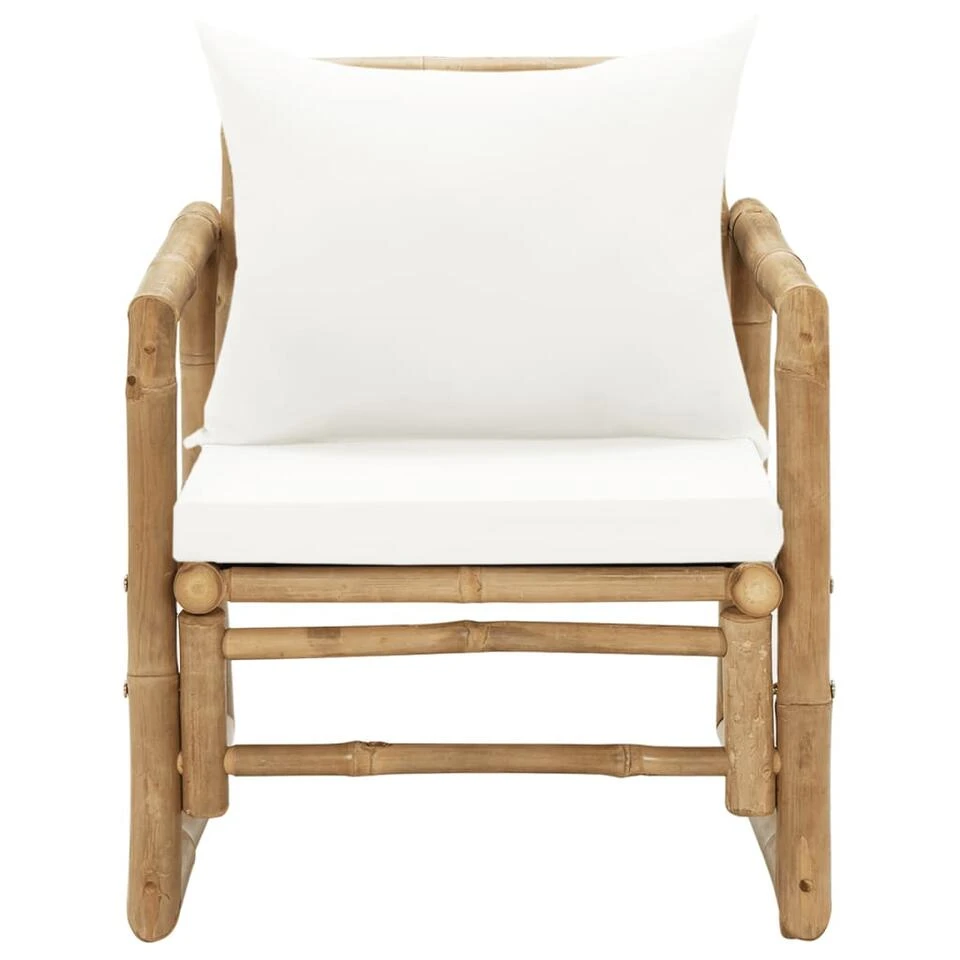 VidaXL Tuinstoelen 2 St Met Kussens Bamboe 4 VidaXL Tuinstoelen 2 St Met Kussens Bamboe - Afbeelding 2