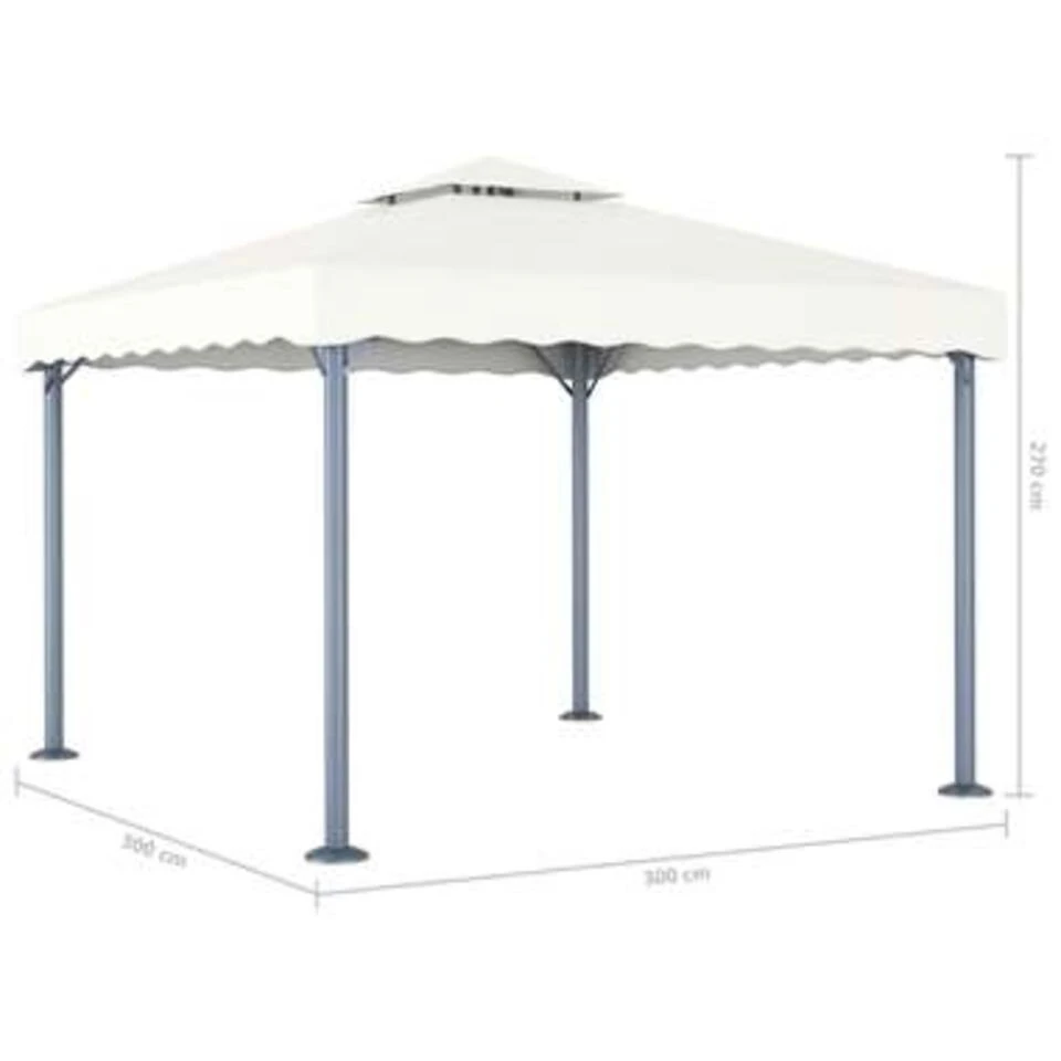 VidaXL Prieel 300x300 Cm Aluminium Crème 4 VidaXL Prieel 300x300 Cm Aluminium Crème - Afbeelding 2