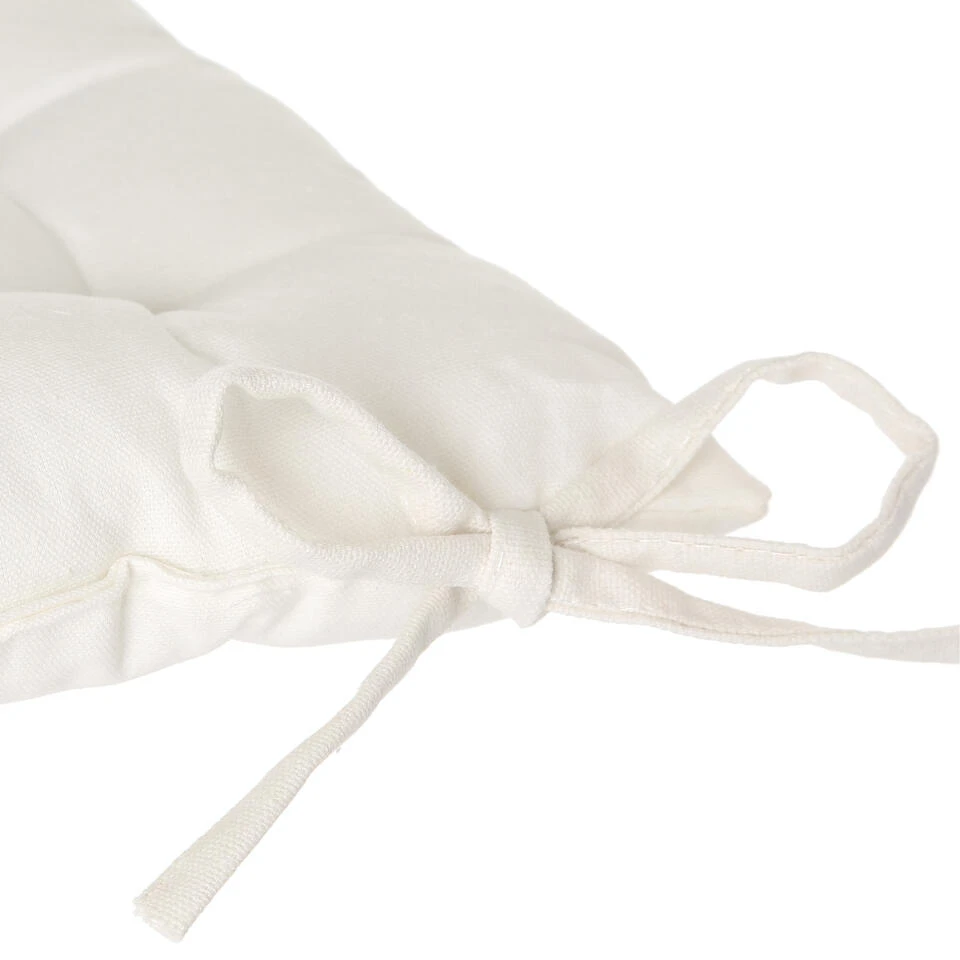 Atmosphera Stoelkussen - Wit - Katoen - 38 X 6 Cm - Zitkussen 5 Atmosphera Stoelkussen - Wit - Katoen - 38 X 6 Cm - Zitkussen - Afbeelding 3