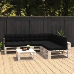VidaXL Bankkussens Pallet 7 St Zwart -tuinmeubelen af4c548542f844028daa91d3f92a81fa