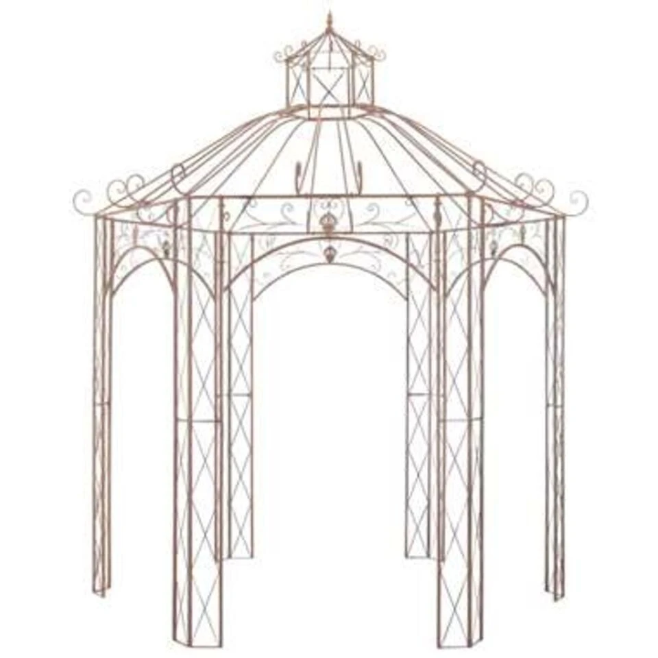 VidaXL Tuinpaviljoen 3 M Ijzer Antiekbruin 5 VidaXL Tuinpaviljoen 3 M Ijzer Antiekbruin - Afbeelding 3