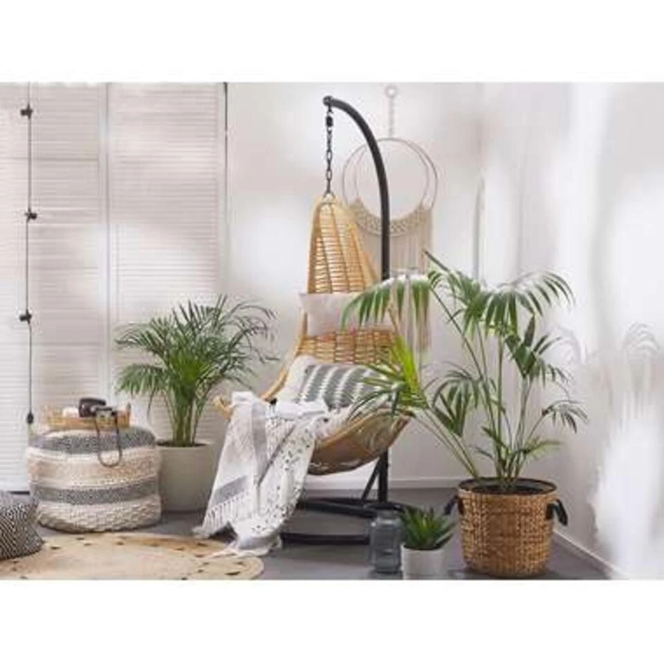 Beliani Hangstoel ATRI - Beige Pe Rotan 4 Beliani Hangstoel ATRI - Beige Pe Rotan - Afbeelding 2