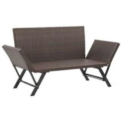 VidaXL Tuinbank Met Kussens 176 Cm Poly Rattan Bruin -tuinmeubelen cb1810c39a524fc3892161c8aa5cd008