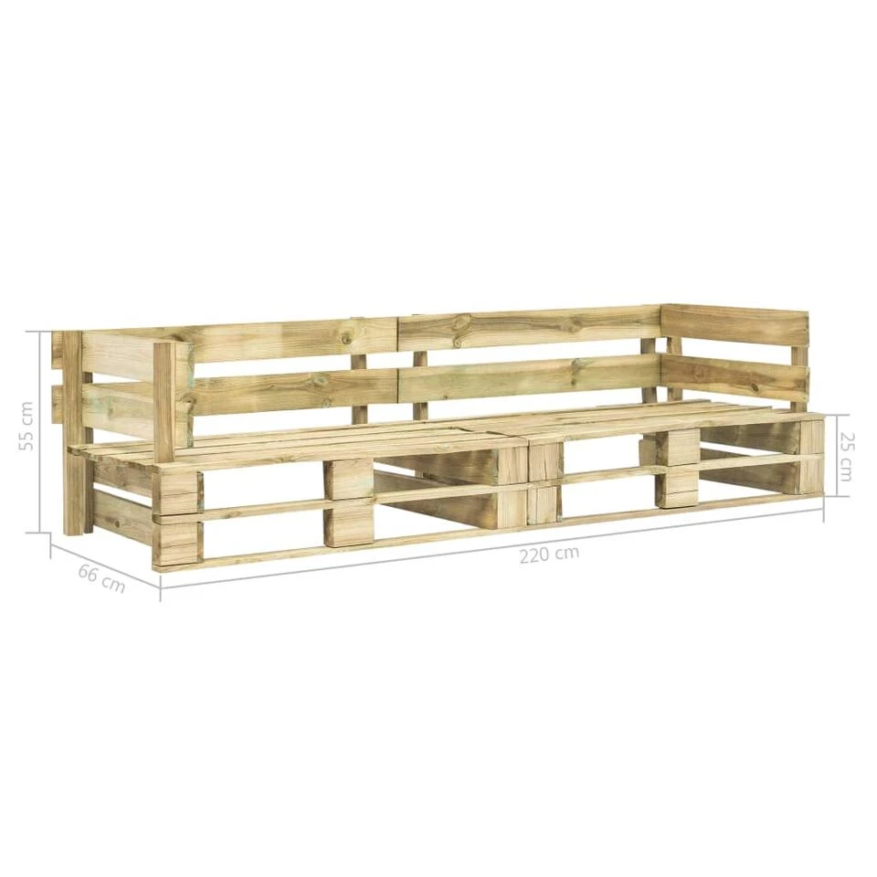 VidaXL Tuinbank 2-zits Pallet Hout 4 VidaXL Tuinbank 2-zits Pallet Hout - Afbeelding 2