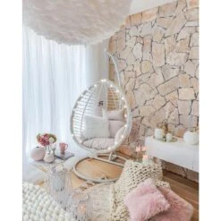 Beliani Hangstoel FANO - Wit Pe Rotan -tuinmeubelen daaebc8eb96d45b5844262c89b09ff78