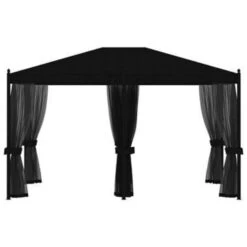 VidaXL Prieel Met Horren 3x4 M Staal Antraciet 8 VidaXL Prieel Met Horren 3x4 M Staal Antraciet -tuinmeubelen e38e0b7eaf4b4768a12d77beea111a36