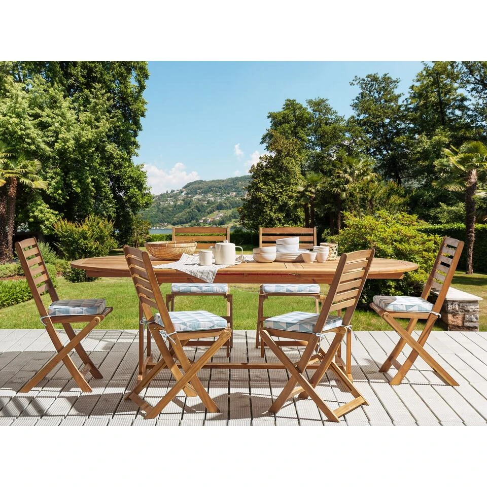 Beliani Zitkussen TOLVE - Blauw Polyester 4 Beliani Zitkussen TOLVE - Blauw Polyester - Afbeelding 2