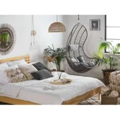 Beliani Hangstoel PINETO - Grijs Pe Rotan -tuinmeubelen f595e670800b46edb11d05d73705b3d1