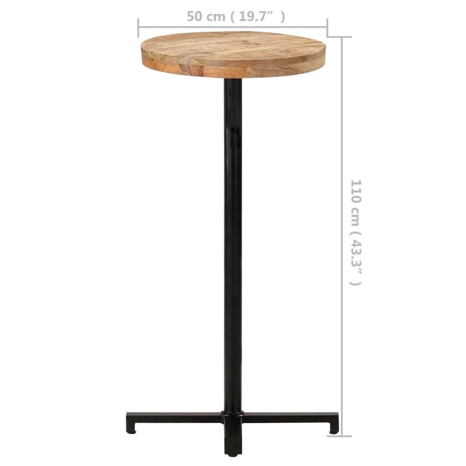 VidaXL Bartafel Rond Ø50x110 Cm Ruw Mangohout 5 VidaXL Bartafel Rond Ø50x110 Cm Ruw Mangohout - Afbeelding 3
