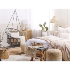 Beliani Hangstoel GABELLA - Grijs Katoen 9 Beliani Hangstoel GABELLA - Grijs Katoen -tuinmeubelen f6a01ceab96941e8a81d4aae27f573e8